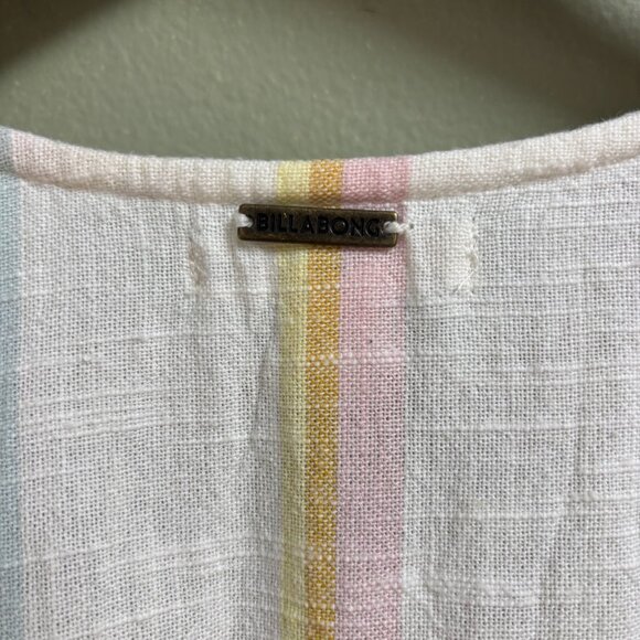 Billabong x The Salty Blonde Weaver Striped Jumpsuit Size M Beach Wide Leg Tie - Picture 5 of 16